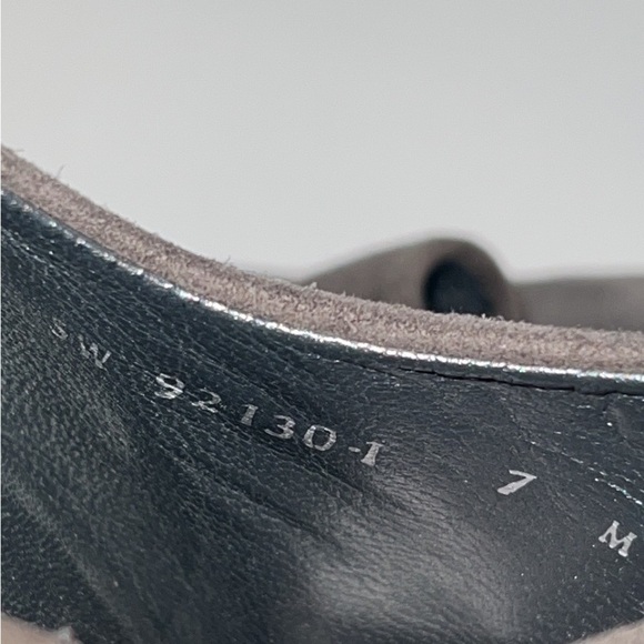 Stuart Weitzman Grey Altamira Peep-Toe Suede Ankle boots/ Booties Pumps size 7 M - Picture 7 of 14